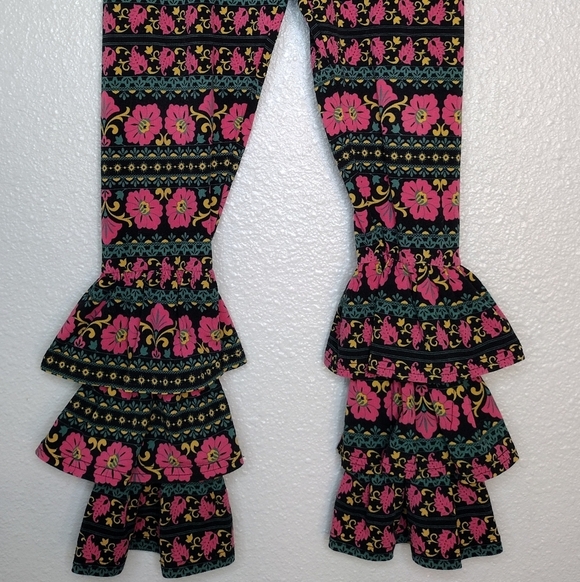 Matilda Jane Elastic Waist Floral Ruffle Bottom Pants Size 8 - Picture 4 of 11